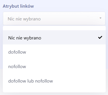 filtr zaawansowany w ADS4media atrybuty linków