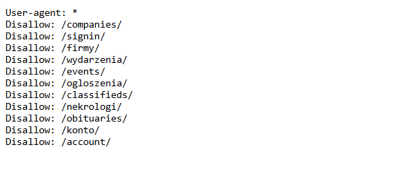 przykład kodu robots txt