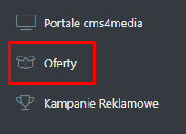 moduł Oferty w menu głównym ADS4media