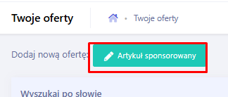 przycisk dodawania nowej oferty na artykuł sponsorowany