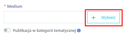 wybór medium, do którego ma być przypisana oferta Wydawcy w ADS4media