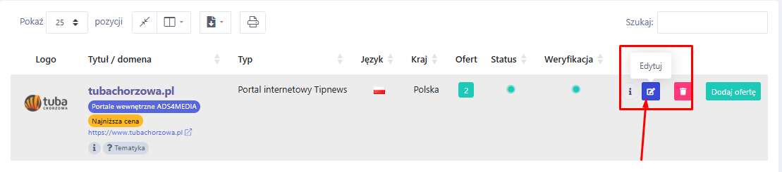 przycisk edycji portalu