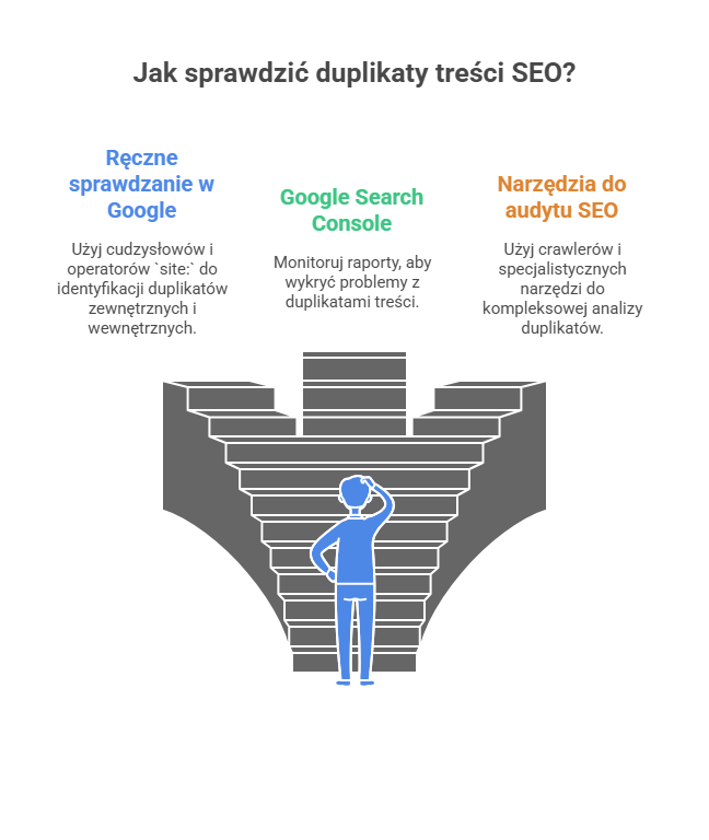 Jak sprawdzić duplikaty treści SEO – skuteczne metody wykrywania duplicate content w Google, Google Search Console i podczas audytu SEO.