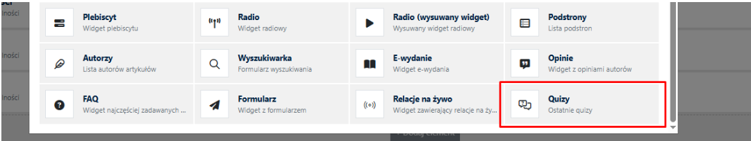 Moduł Quizy w CMS4media