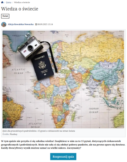Pojedynczy Quiz w CMS4media