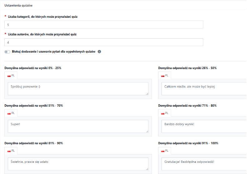Ustawienia Quizów w CMS4media