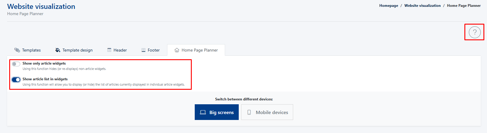 homepage planner