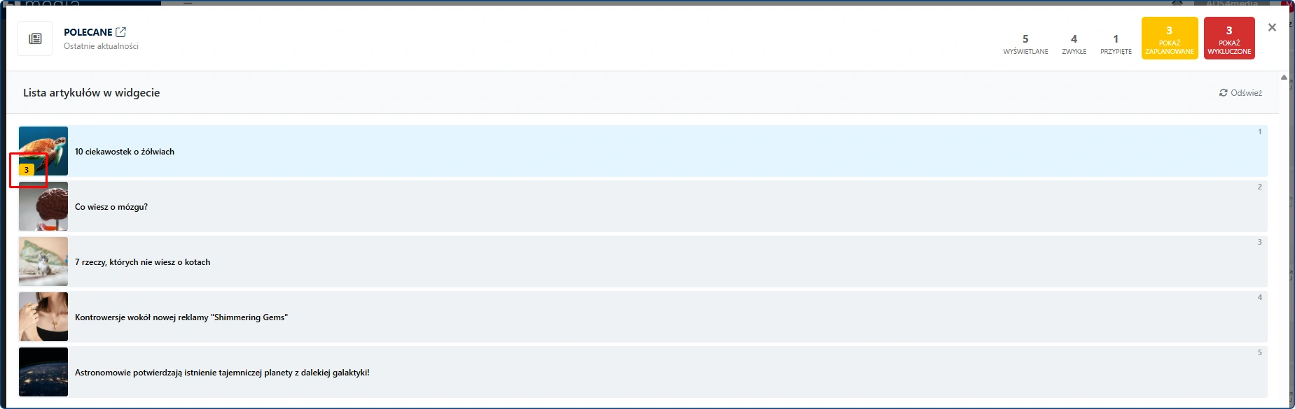 Planer strony głównej