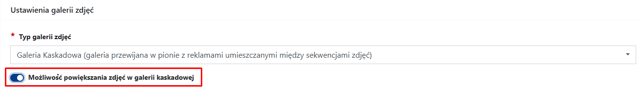 Aktywowanie funkcji zoom w ustawieniach systemu CMS
