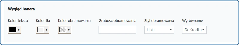 Baner informacyjny - konfiguracja warstwy wizualnej w ustawieniach CMS 4media