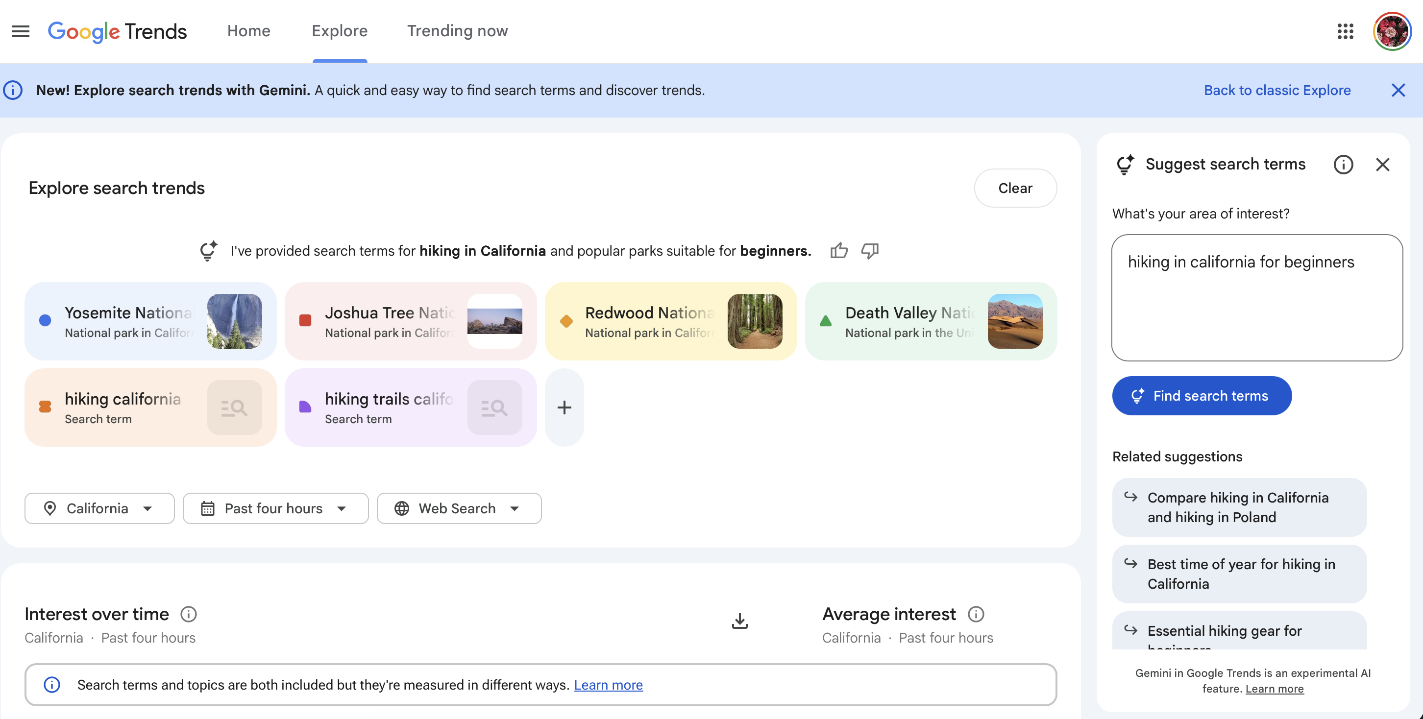 Google trends. Explore search trends seamlessly with the Gemini AI side panel.