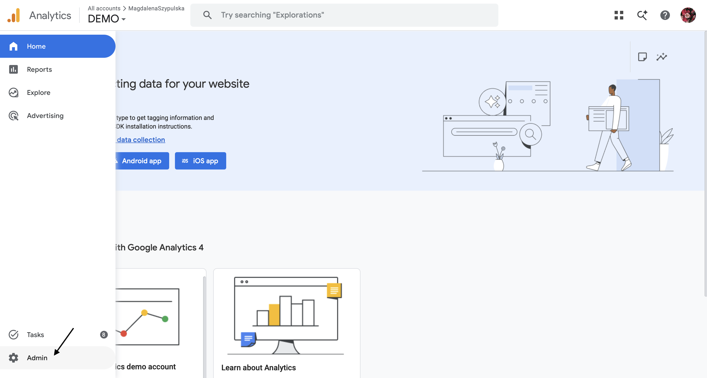 google analytics admin